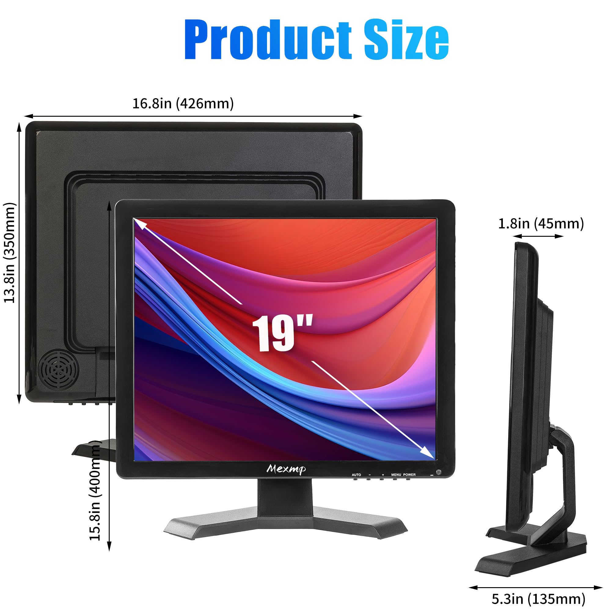 Amazon.co.jp: Mexmp 19インチ 液晶監視モニター 1280×1024 4:3 HDMI