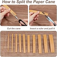 Vista 4 de OLYCRAFT Bastón de tejido de papel de 21 yardas, caña de ratán de papel de 3/5 pulgadas, fibra de 12 capas para fabricación de tejido de ratán