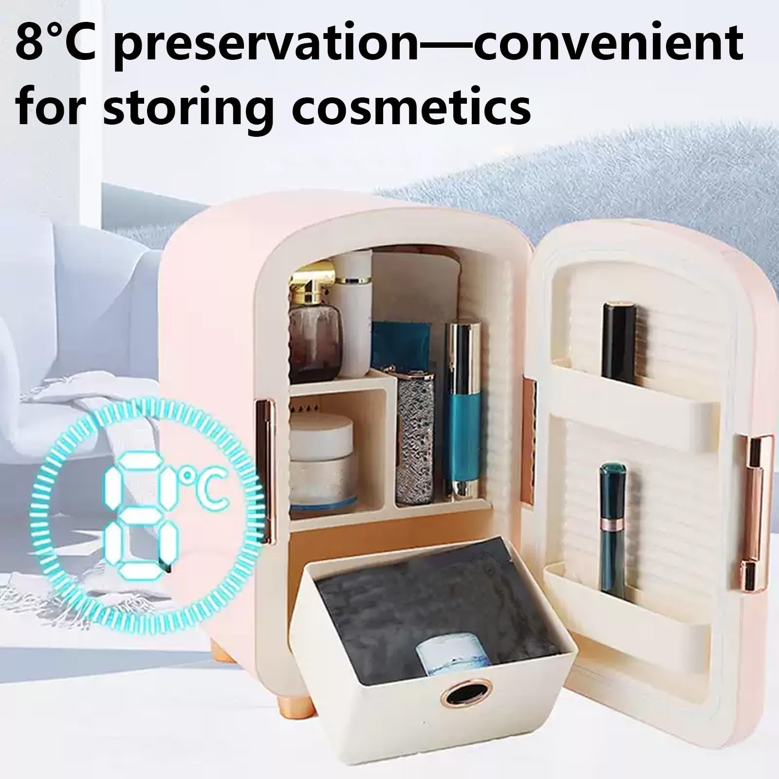Mini Frigo per Bellezza 7L, Frigorifero Portatile per Conservare Cosmetici