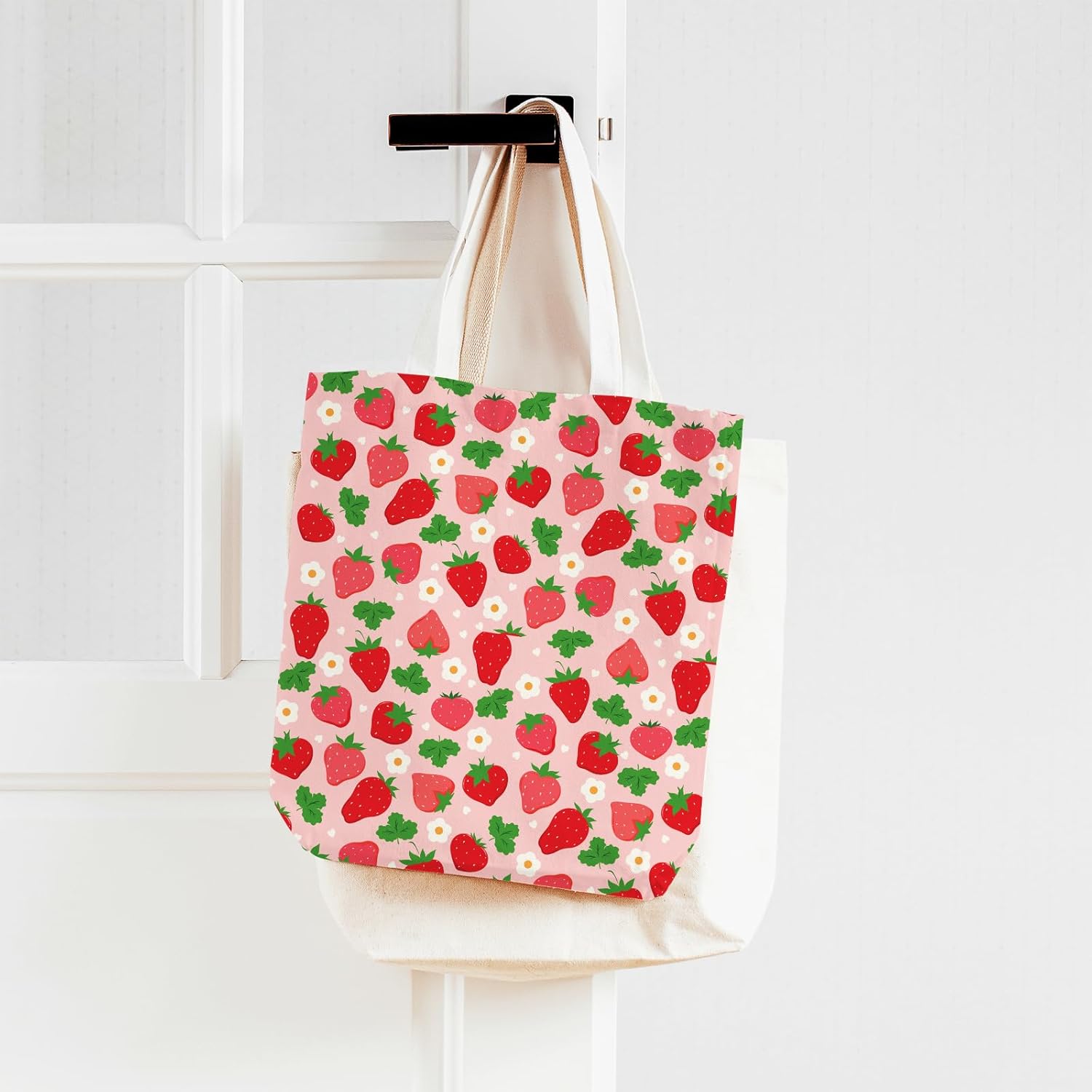 JarThenaAMCS 12 Pcs Strawberry Cotton Fabric Bundles 18 x 22 Inch Strawberry Flower Plaid Fat Quarters Spring Summer Red Green Sewing Fabrics for DIY Craft Party Decor