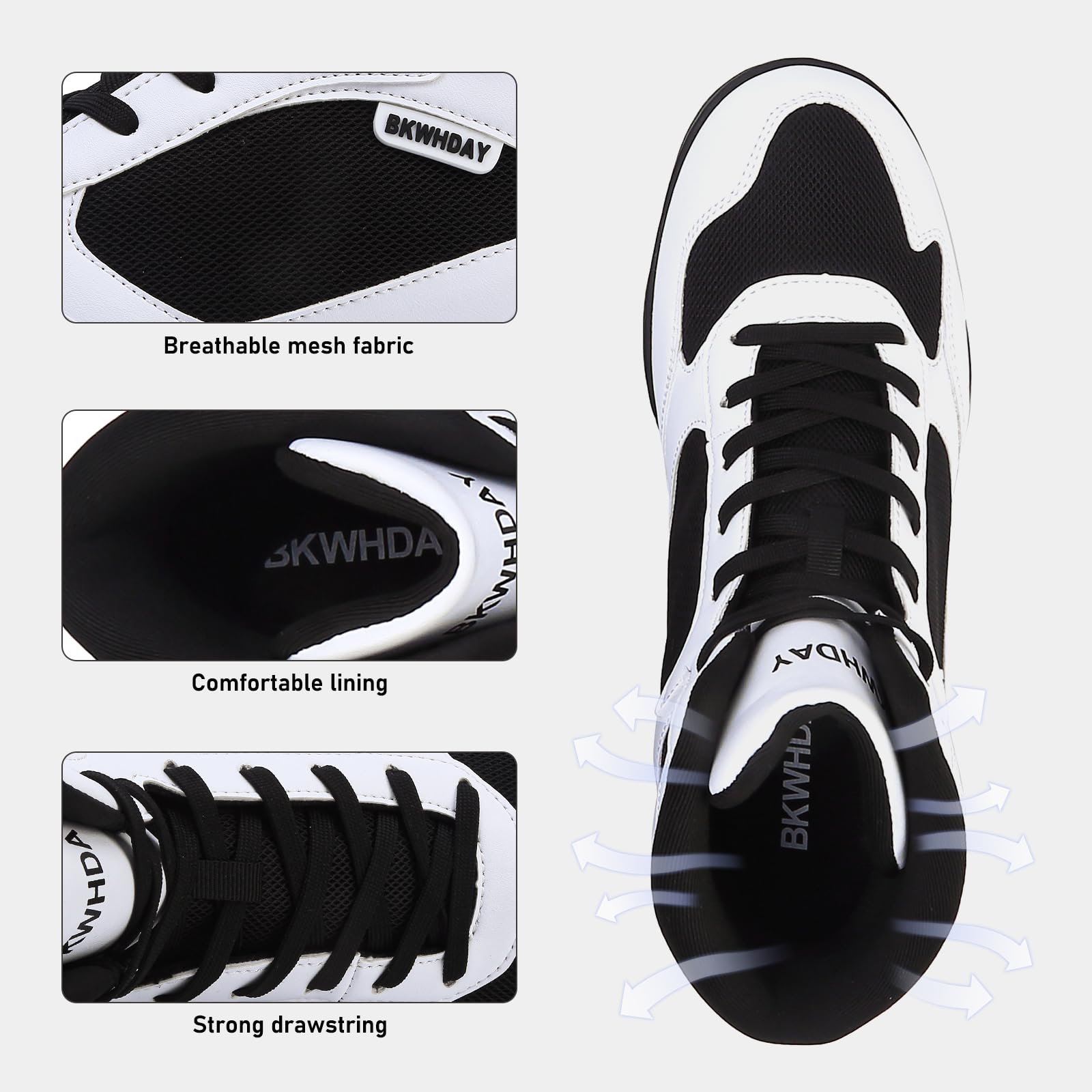 Bravover Scarpe da wrestling High Top Pro Wrestling & Boxe, per uomo e donna