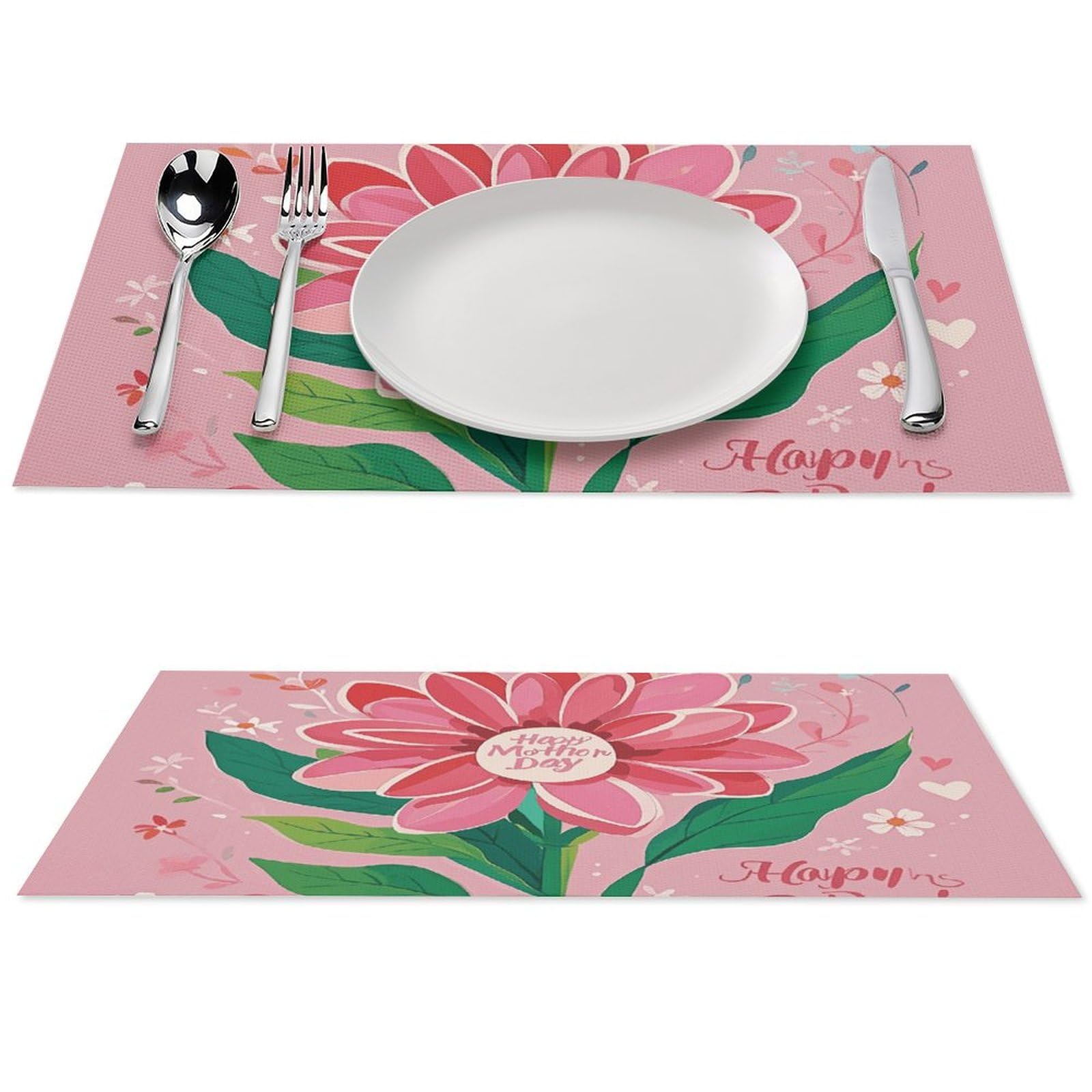 Sets de table imperméables Happy Mother Day PVC lavables pour protéger votre table