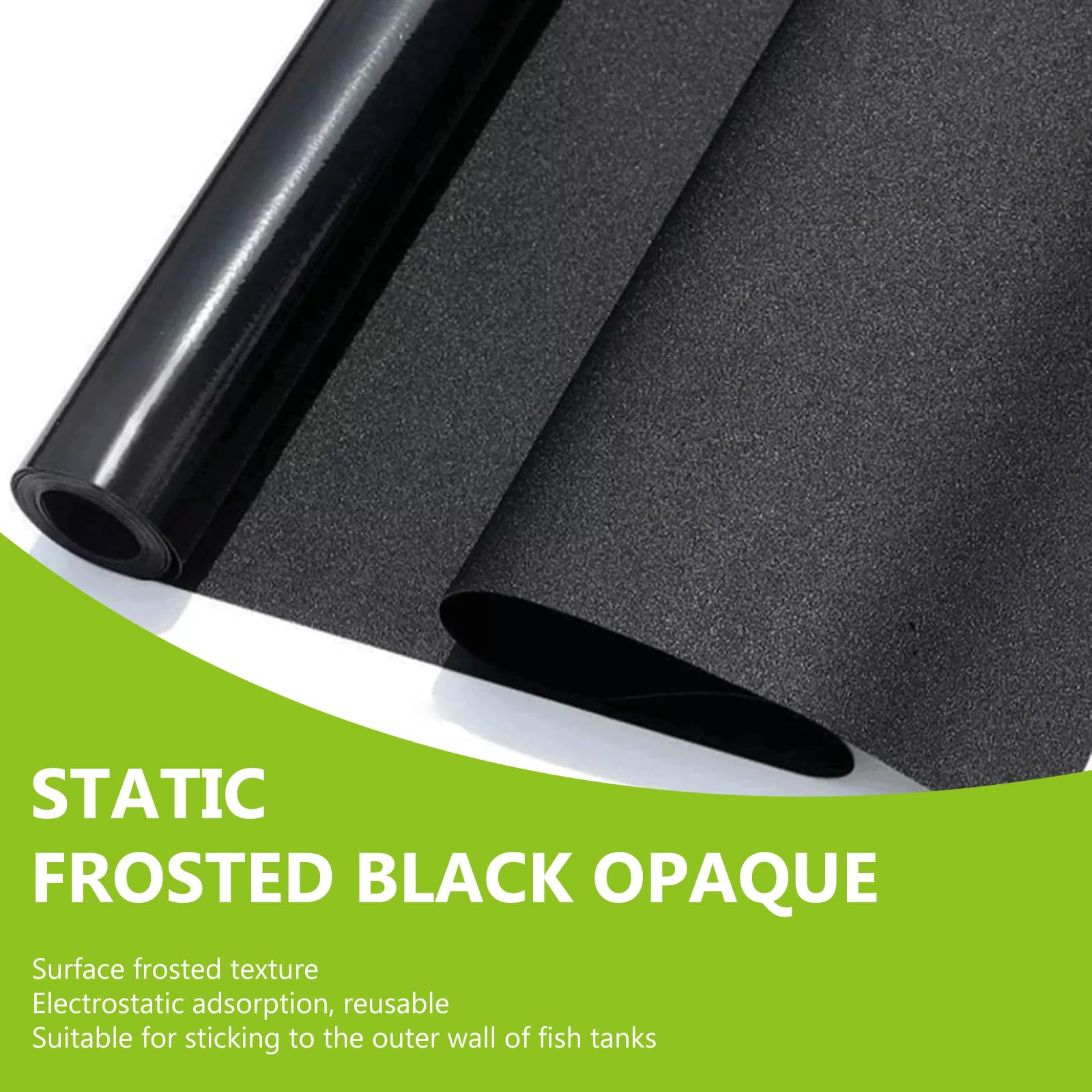 Sfondo statico per acquario, 2 pezzi, nero, statico, per acquario, 30 x 200 cm, in PVC, per acquario, autoadesivo, per acquario, 2 pezzi