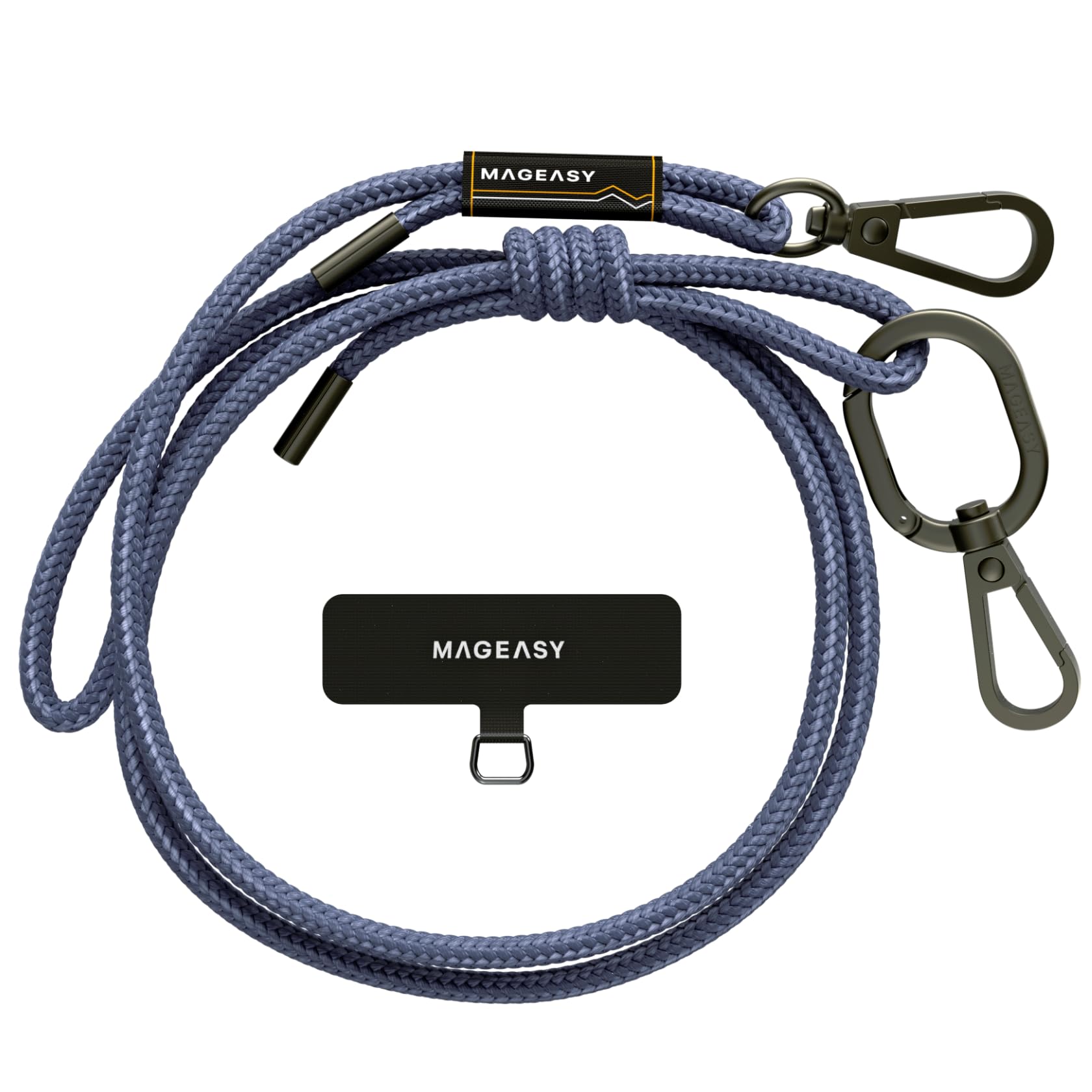 MAGEASY Universal Cell Phone Lanyard - Anti-Theft Rope Crossbody Phone Strap for iPhone 16 Pro Max & Most Smartphones, for Men & Women | 6mm Riverside Blue