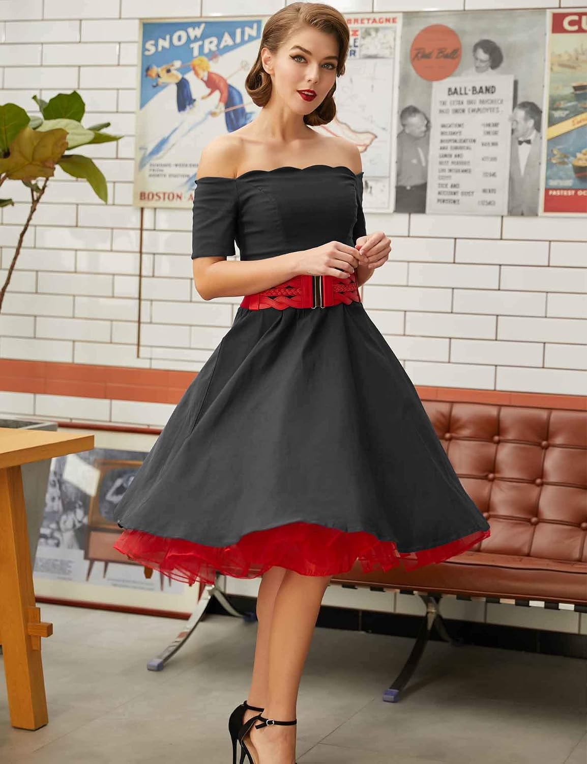 GRACE KARIN 50s Petticoat Skirt Dress Crinoline Tutu Underskirts for Women