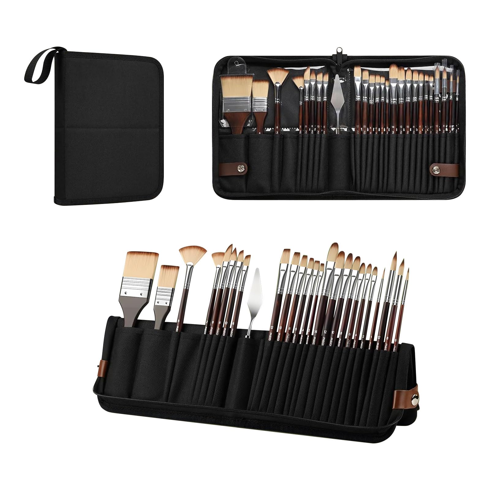Compact Portable Fabric Brush Holder Set with Adjustable Compartments for Artists Students and Outdoor Sketching Enthusiasts Lightweight Carrying
