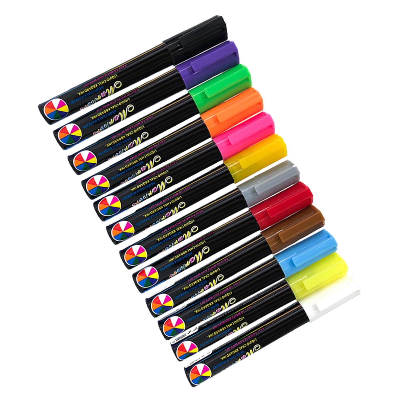 Veemoon Rotuladores de Pizarra Líquida Borrables 12 Piezas de Plástico | Pizarra para Escritura y LED Fluorescente, Diseño Ergonómico, Adecuado como Obsequio en Navidad y Cumpleaños