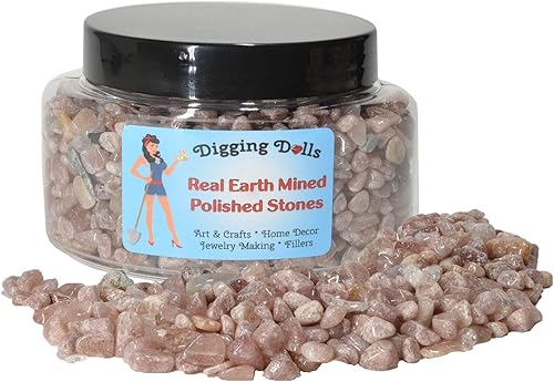 Miniatura 1 de Muñecas excavadoras 1 tarro de regalo (alrededor de 2 libras) de piedras de cuarzo de fresa seccionadas  rocas pulidas para manualidades, arte,
