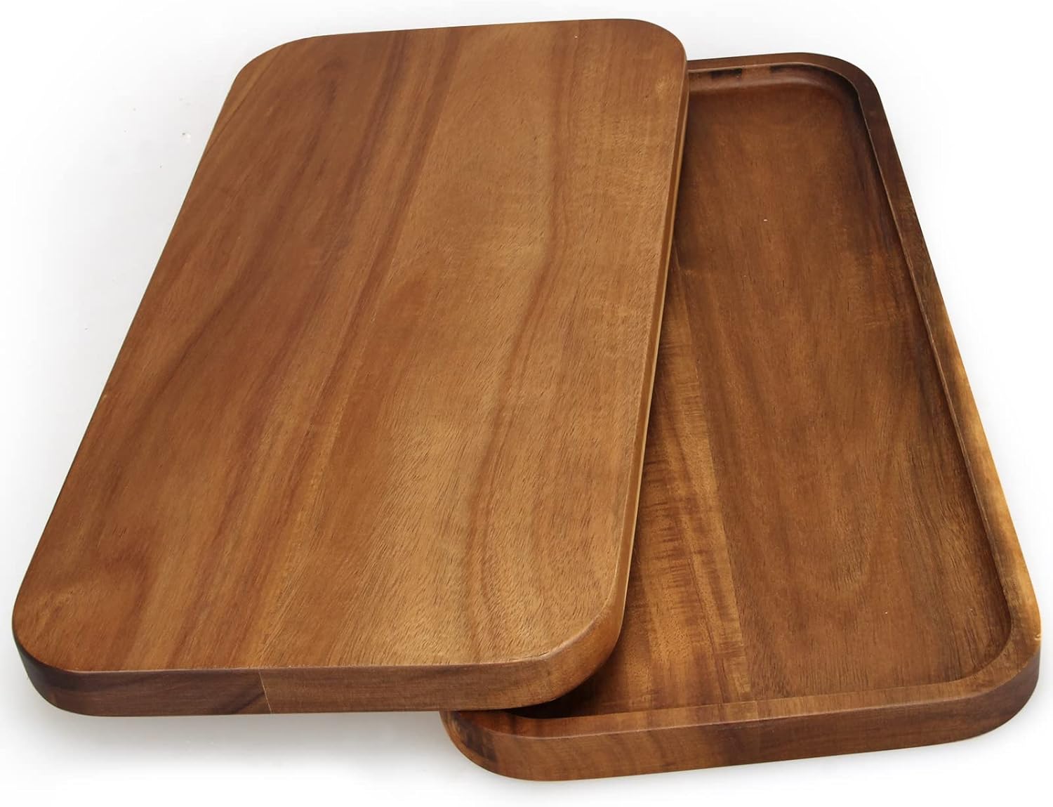 16" x 8" Large Wooden Serving Tray for Decor Party Charcuterie Boards Rectangular Acacia Wood Dessert Platters Rectangle Cake Dessert Plates Food Cheese Platter Board Snack Kitchen Dishes Tray - Image 6
