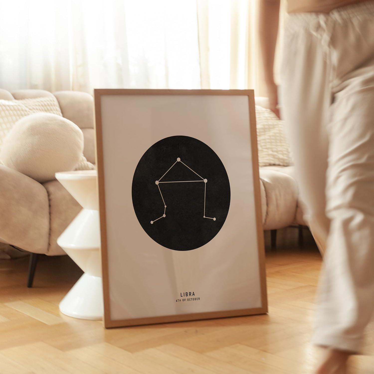 Poster Master Personalized Libra Print, Customized Black Star Map Poster and Canvas, Zodiac Sign Art, Gift for Family, Loved Ones, Friends, Available in 8x10 to 30x40