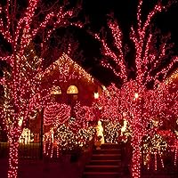 Vista 71 de Guirnalda de luces de Halloween extensible de 200 LED de color morado, extralarga de 82 pies, para interiores y exteriores, 8 modos de iluminación