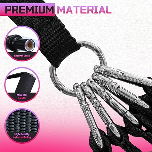 Miniatura 7 de VEICK Pilates Bar Kit with Resistance Bands, Elastic Workout Bands for Men Women, Set of 5 Resistance Loop Bands for Home Fitness Stretching