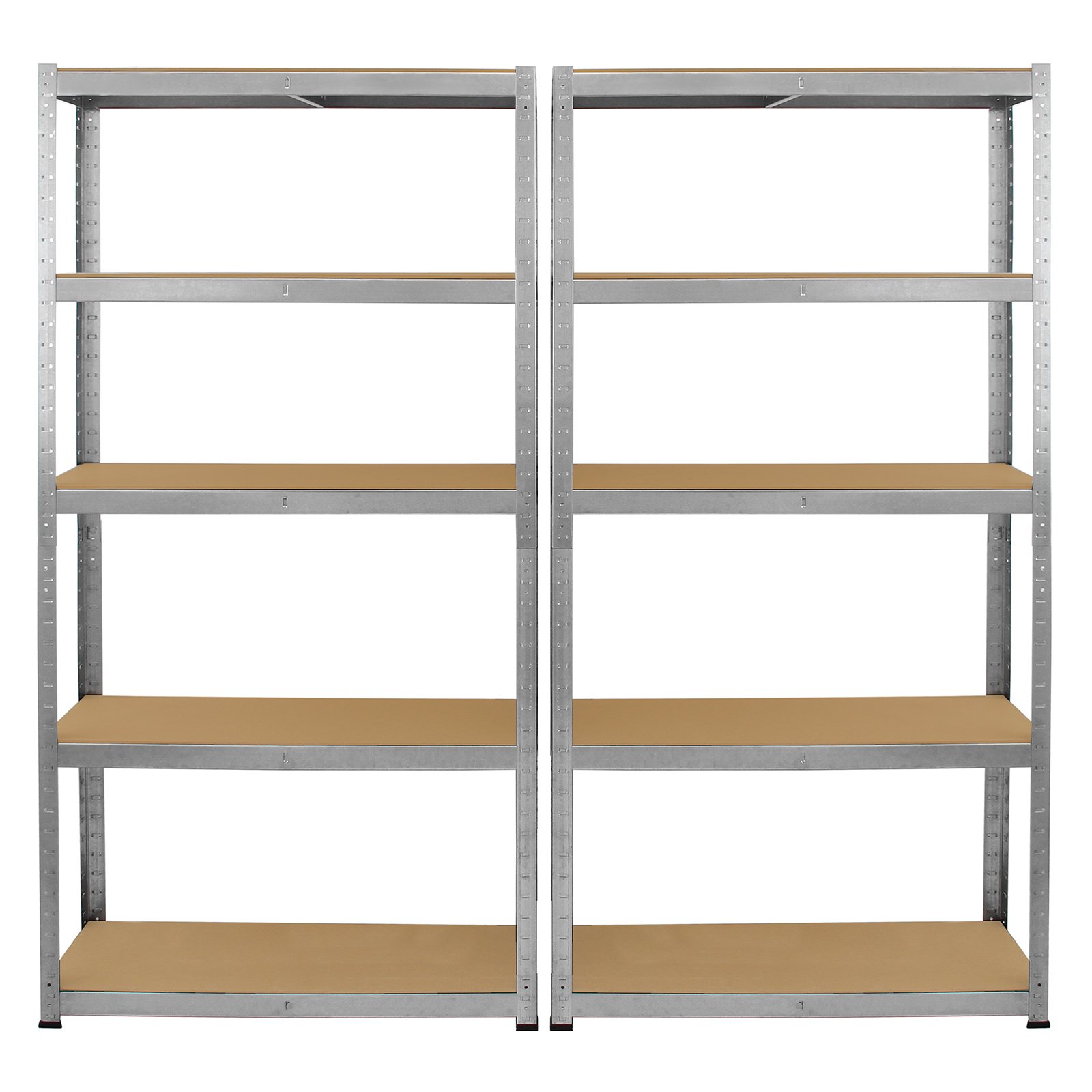 2 Estanterías Metálicas Grises Galwix sin Tornillos 90x30x180cm de 5 Estantes Baldas Repisas Capacidad Peso 175kg por Estante Almacenamiento Almacenaje Herramientas Taller Garaje Cobertizo Almacén