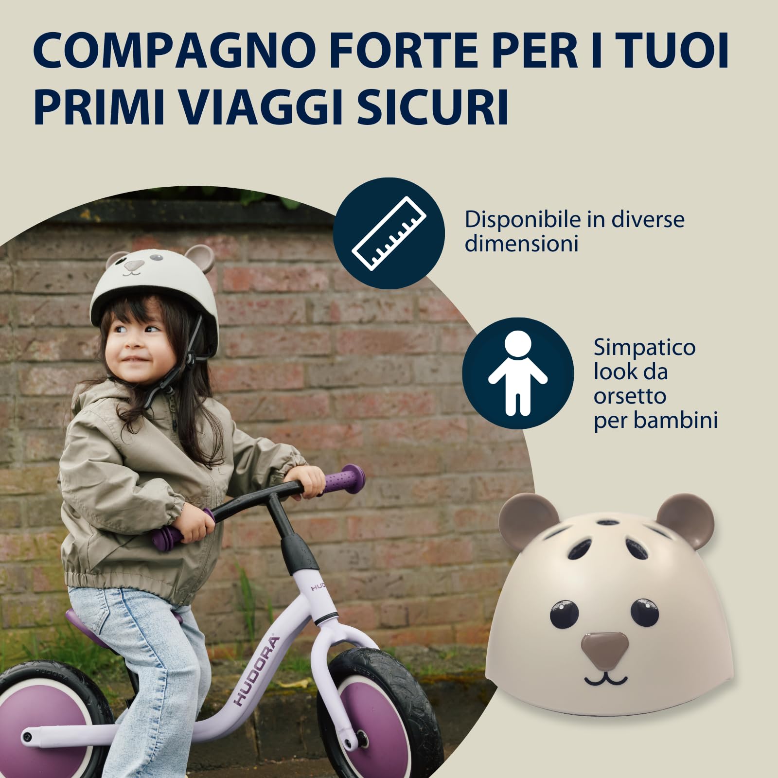 HUDORA Casco unisex Jugend 84910 Mocha, 44-47 cm