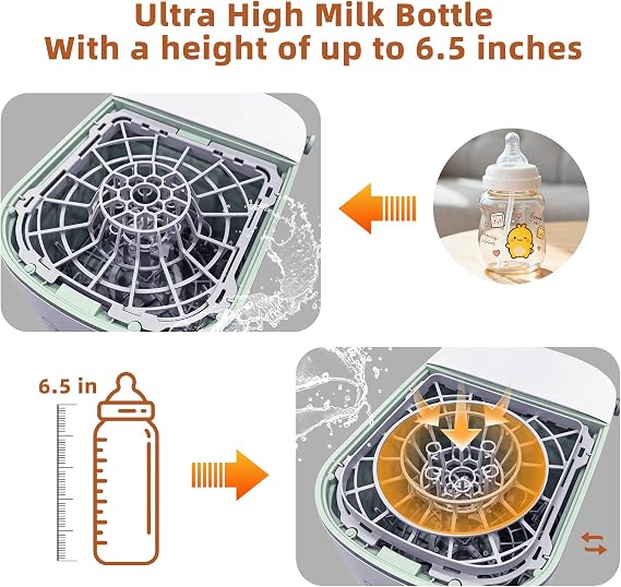 Grownsy EaseClean ボトルウォッシャープロ | オールインワンボトルウォッシャーと滅菌器と乾燥機 | 哺乳瓶洗浄機 ボトル、ポンプパーツ&ベビー必需品用 | 手洗いの代わり
