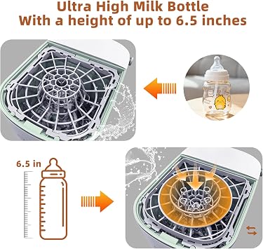 Grownsy EaseClean ボトルウォッシャープロ | オールインワンボトルウォッシャーと滅菌器と乾燥機 | 哺乳瓶洗浄機 ボトル、ポンプパーツ&ベビー必需品用 | 手洗いの代わり