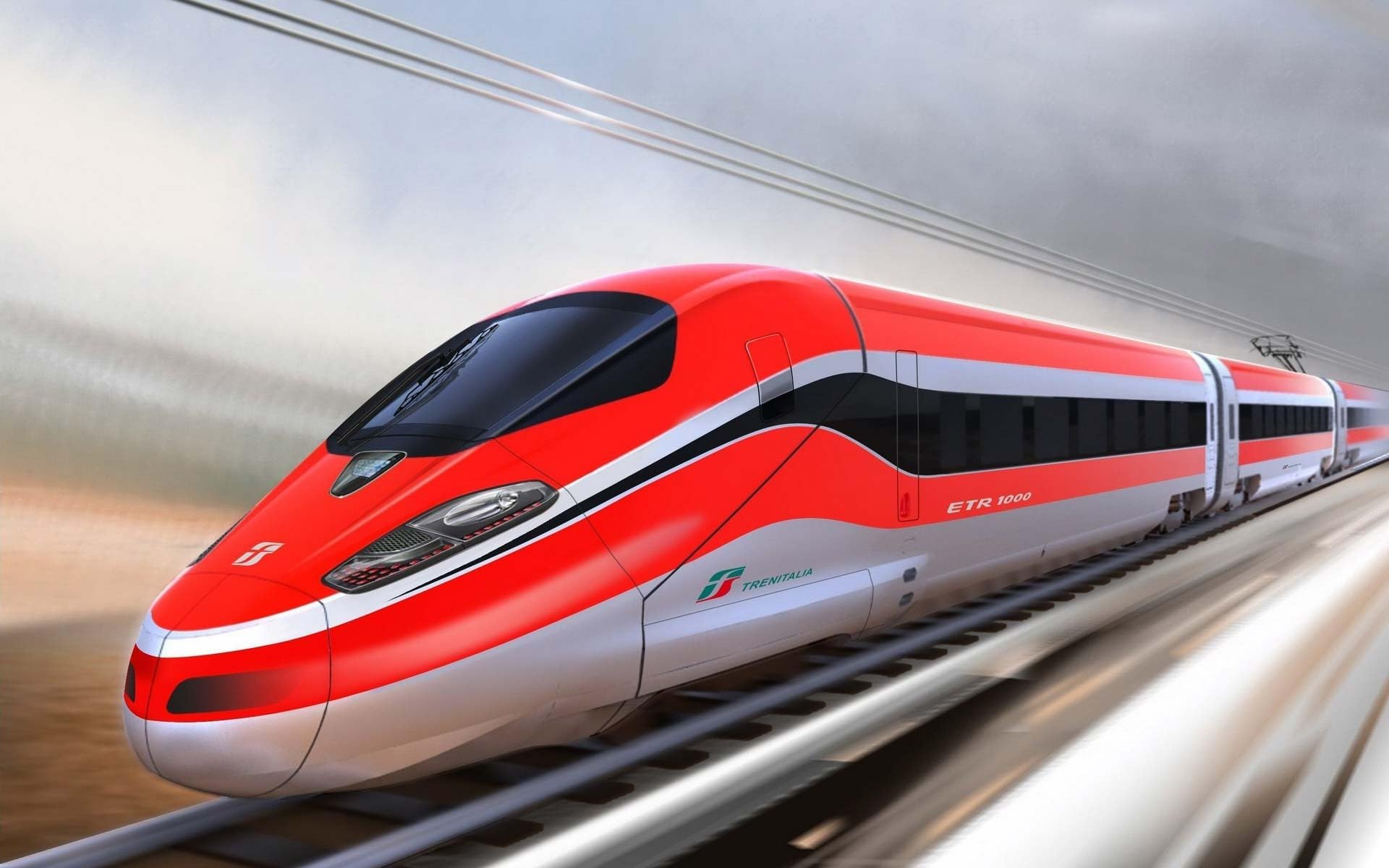 Pista Trenitalia Frecciarossa 1000 Scala 1:43 con luci e Suoni - Treno Giocattolo 2 locomotive 2 vagoni e 3 tracciati binari- Funzionamento a Batteria - idea regalo