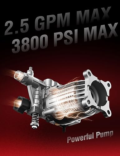 Miniatura 5 de Lavadora a presión de gas MAX 3800 PSI, MAX 2.5 GPM, 212CC, con tanque de jabón integrado, varita de pulverización de metal, 5 boquillas