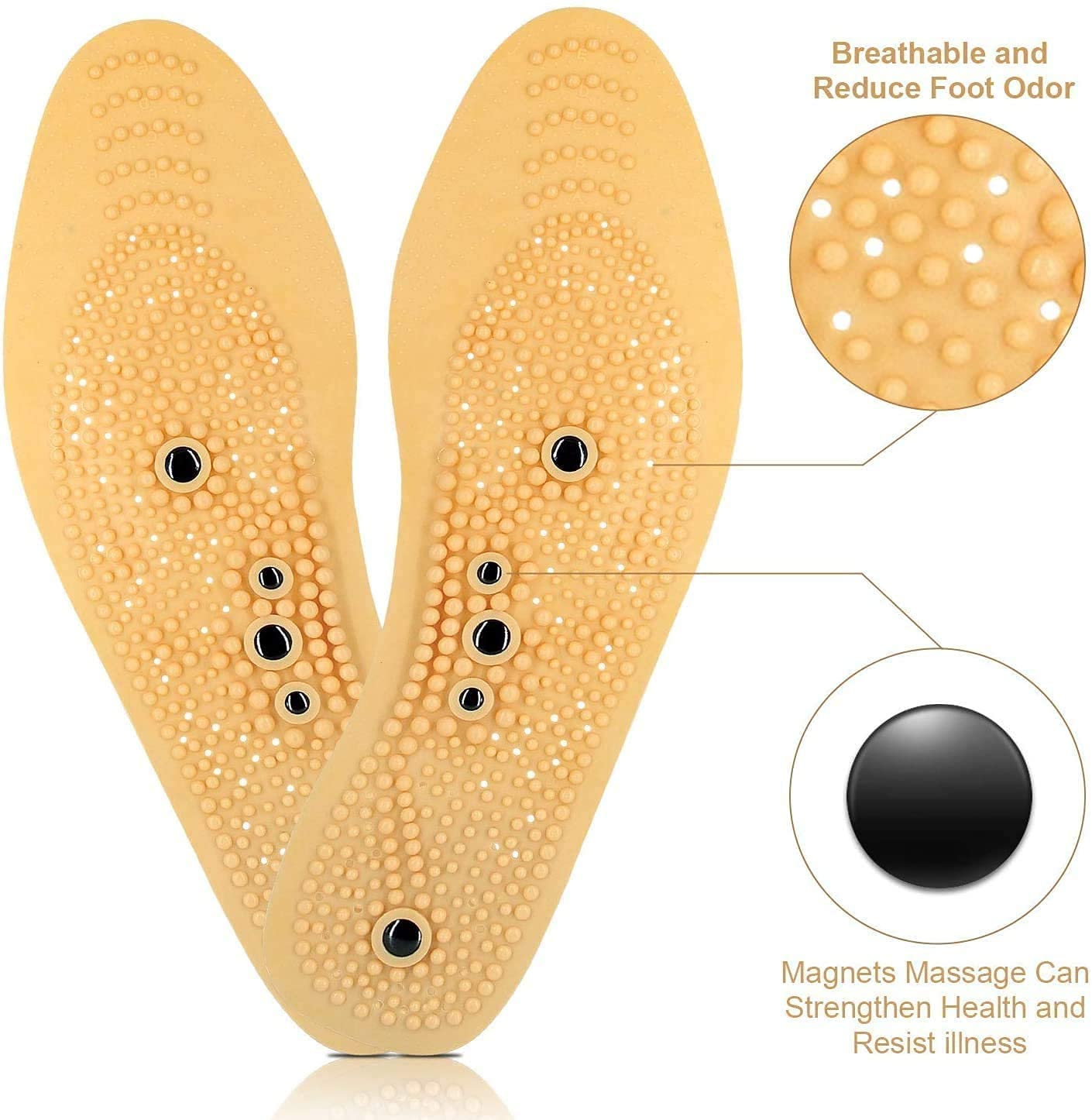 Platinum Acupressure Insoles Massage Foot Therapy Reflexology Acupuncture Plantar