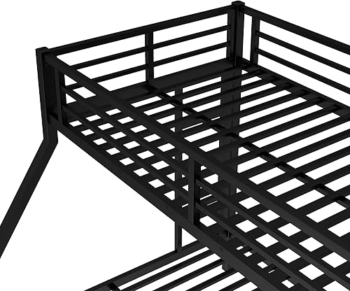 Miniatura 70 de Harper & Bright Designs Litera de metal completo sobre tamaño matrimonial para adultos, marco de cama de metal resistente con escalera y correas de