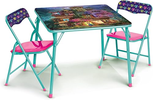 Miniatura 2 de Disney Encanto Juego de mesa y silla para niños mesa de actividades plegable con 2 sillas para niños pequeños y niños de 3 a 7 años, marco de metal