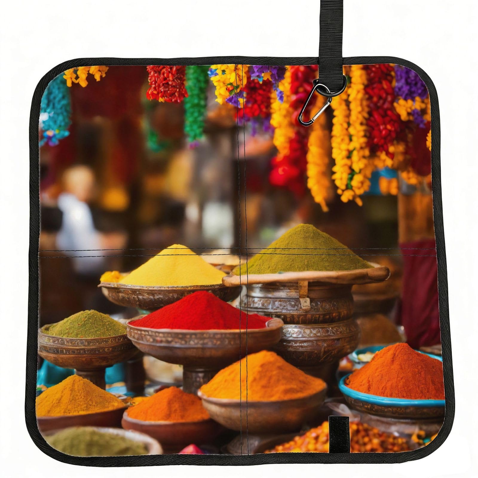 PPHGUT Condiments Spices Print Foldable Seat Cushion Waterproof Portable Chair Pad Travel Outdoor Picnic Camping
