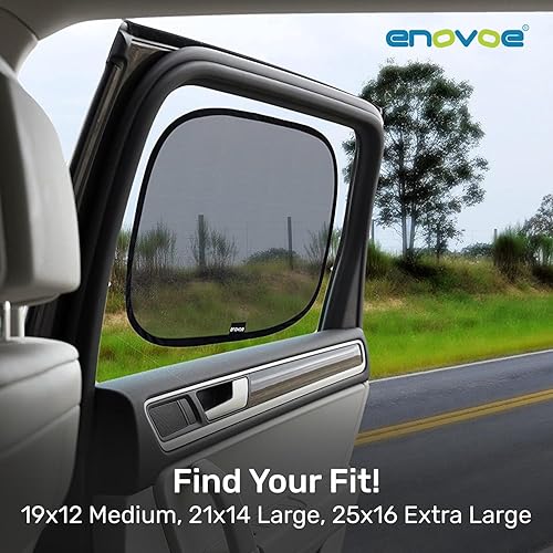 Miniatura 9 de Enovoe Parasol para ventana de automóvil para bebé, (4 unidades), XL - 25 x 16 pulgadas - Parasol para ventanas - Protección solar, deslumbramiento