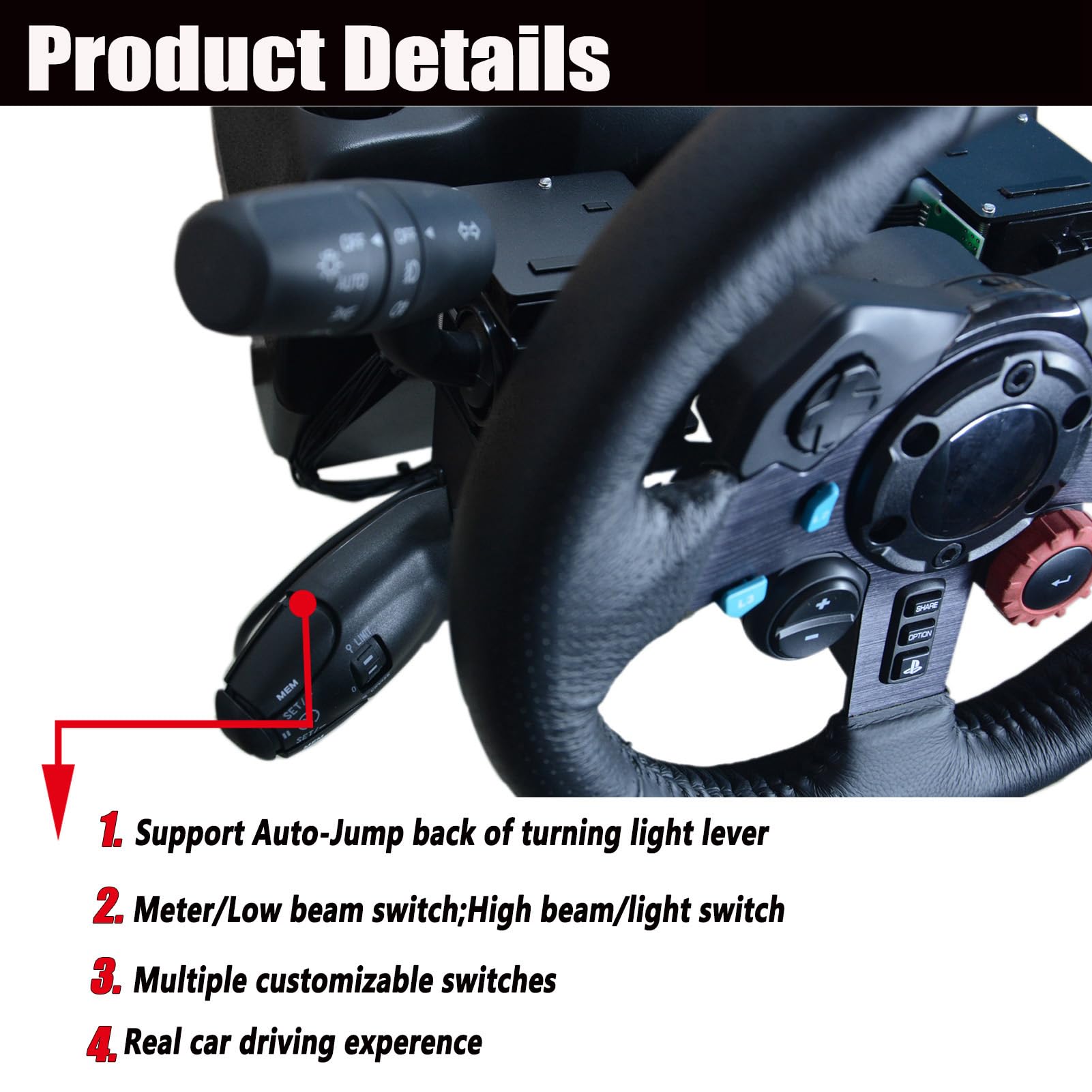 Adapter Drehsignal Lichtwischer Schalter für Logitech G29 G27 G920 G923 Lenkrad Automatischer Rebound Cruise Control Zündschlüssel
