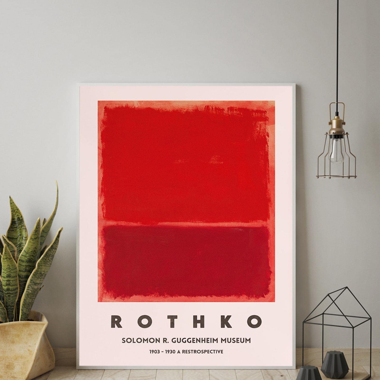 Dittelle Frameless Mark Rothko Exhibition Poster For The Guggenheim Museum New York 1970 Museum Print Abstract Canvas Painting Home Decor 40X50cm