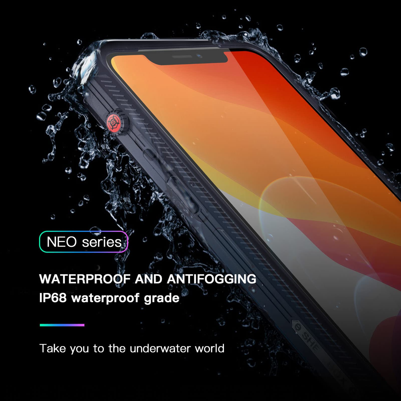 wasserdichte Handyhülle, IP68 wasserdichte Ganzkörper-Schutzhülle, stoßfest, robuste Stoßfängerabdeckung, schlagfest, langlebig für i/Phone/13/Pro/ProMax 6,1/6,7 Z(Color:13 pro 6.1")