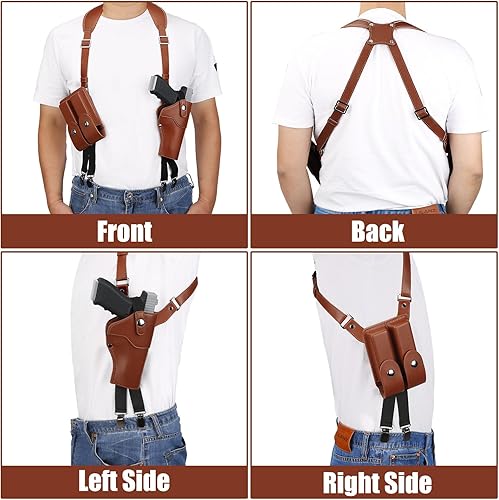 Miniatura 6 de Shoulder Holster for Concealed Carry,Yigerlee Adjustable Vertical Gun Holster with Double Magazine Pouch,Made from Soft Microfiber Leather, Fits