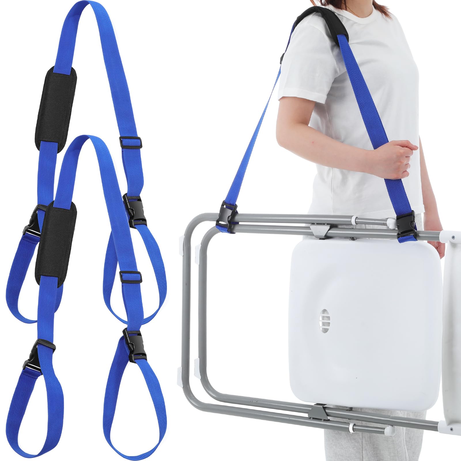 Sanwuta 2 Pcs Adjustable Beach Chair Carry Strap Camping Chair Straps for Shoulder Folding Beaches Backpacking Foldable Bikes