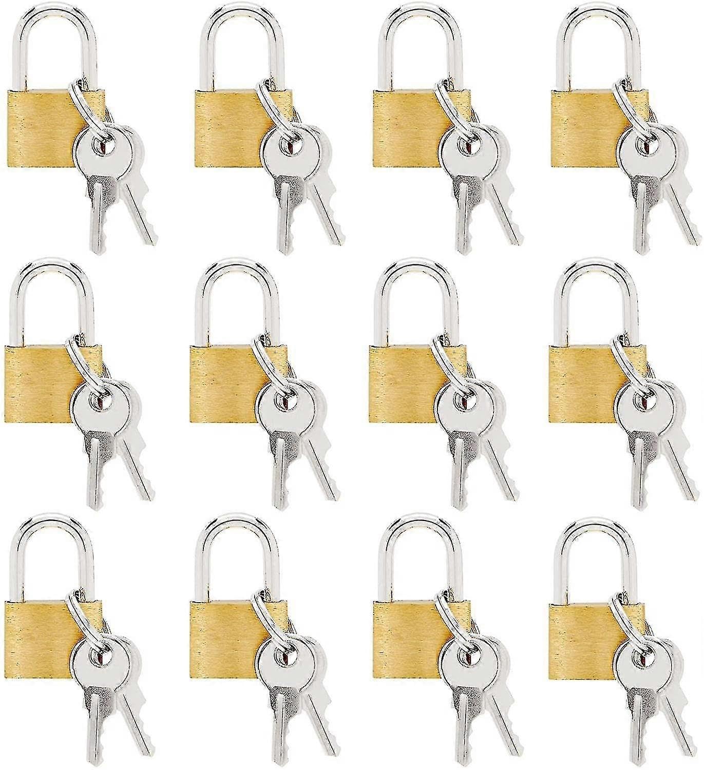 12 Pack Small Locks with Keys, Mini Padlock for Luggage, Jewelry Box, Diaries