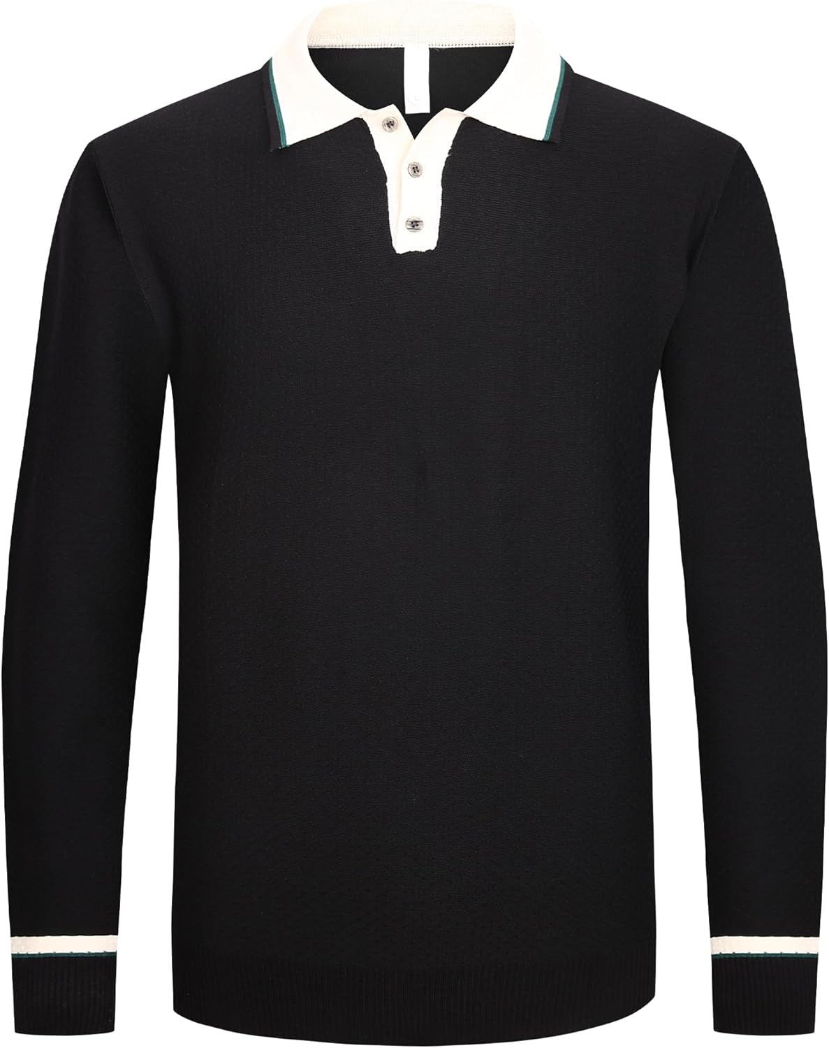 Alex Vando Mens Knit Polo Shirts Long Sleeve Sweater Casual Fashion Classic Button Down Polo Shirts - Image 5