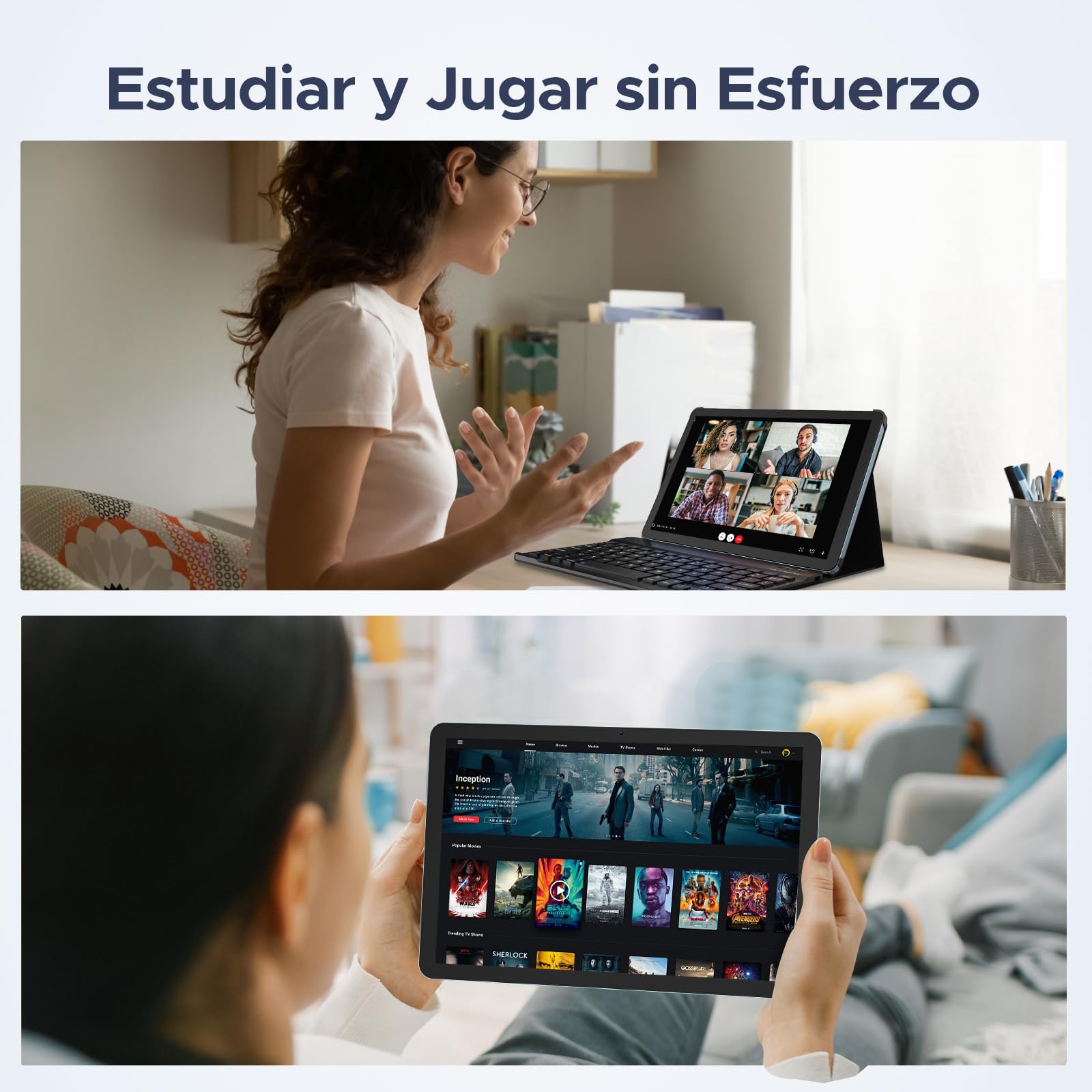 P10 Pro Tablet 10 Pulgadas, Tablets Android 16 con 120Hz Display, 8800mAh, 48GB+128GB/2TB, T7250 Octa-Core, Widevine L1, Gemini AI, 13MP+5MP, Auriculares 3.5mm, Tablet con Teclado y Lápiz, Negro
