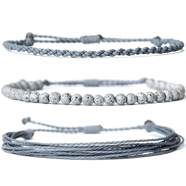 Handmade Natural Stone Beaded Healing Bracelet Gift for Men Adjustable Rope String Bracelet