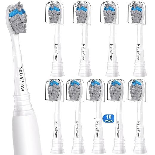 Replacement Toothbrush Heads Compatible with Philips Sonicare 4100&6100,C-2 Optimal Plaque Control Brush Head - Bamboo Charcoal Bristle B927A&B by NatraProw