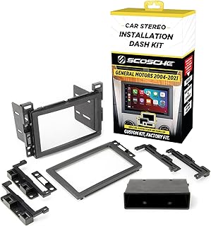 Scosche GM2500B Double DIN or Single DIN with Pocket Radio Installation Dash Kit Compatible with Select 2004-2021 GM Vehicles - Car Stereo Install Kit - See Fit Guide in Images to Verify Your Vehicle