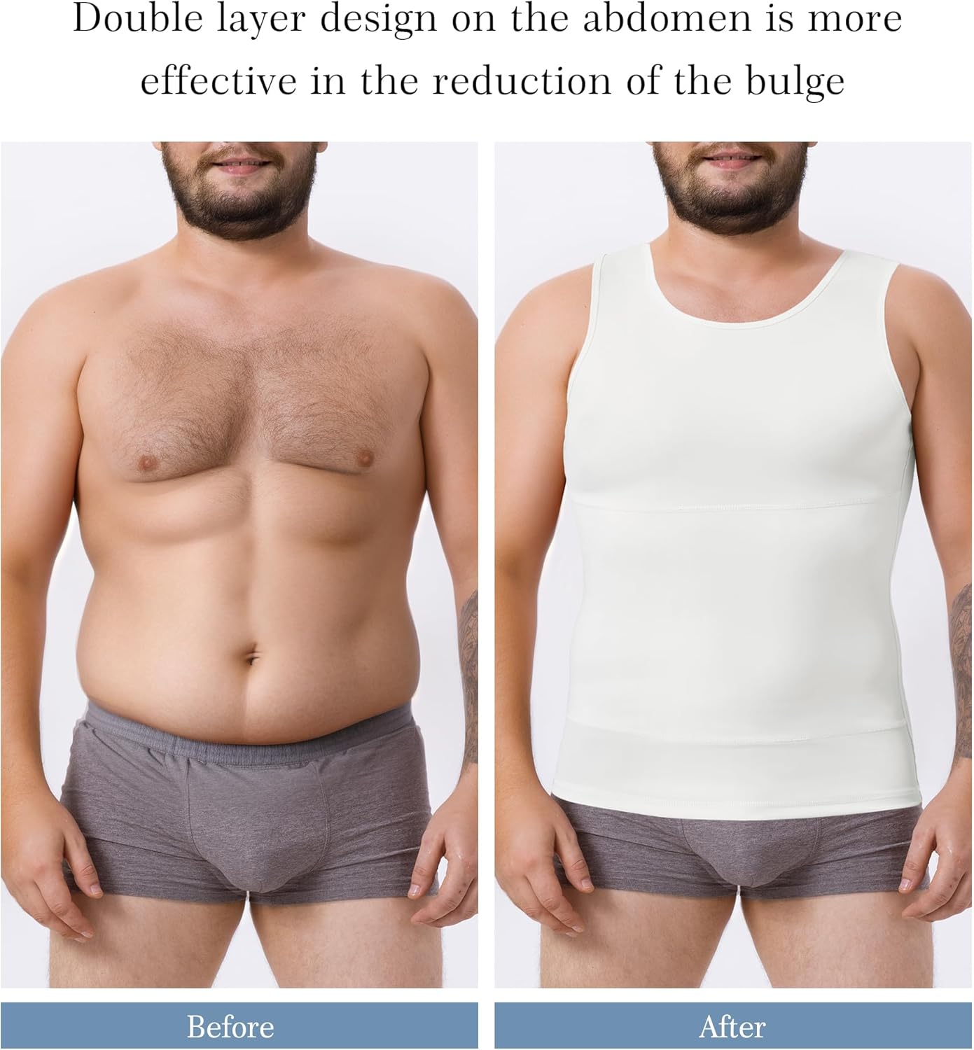 TAILONG Compression Shirt Men Shapewear Slimming Body Shaper Vest Compression Tank Top Undershirt - Image 3