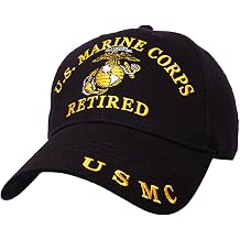 United States Marine Corps Retired Cap Officially Licensed, 100% Cotton, Black with Adjustable Durable & Comfortable Outdoor Hat for Veterans | Ideal for Hiking, Fishing & Everyday Wear