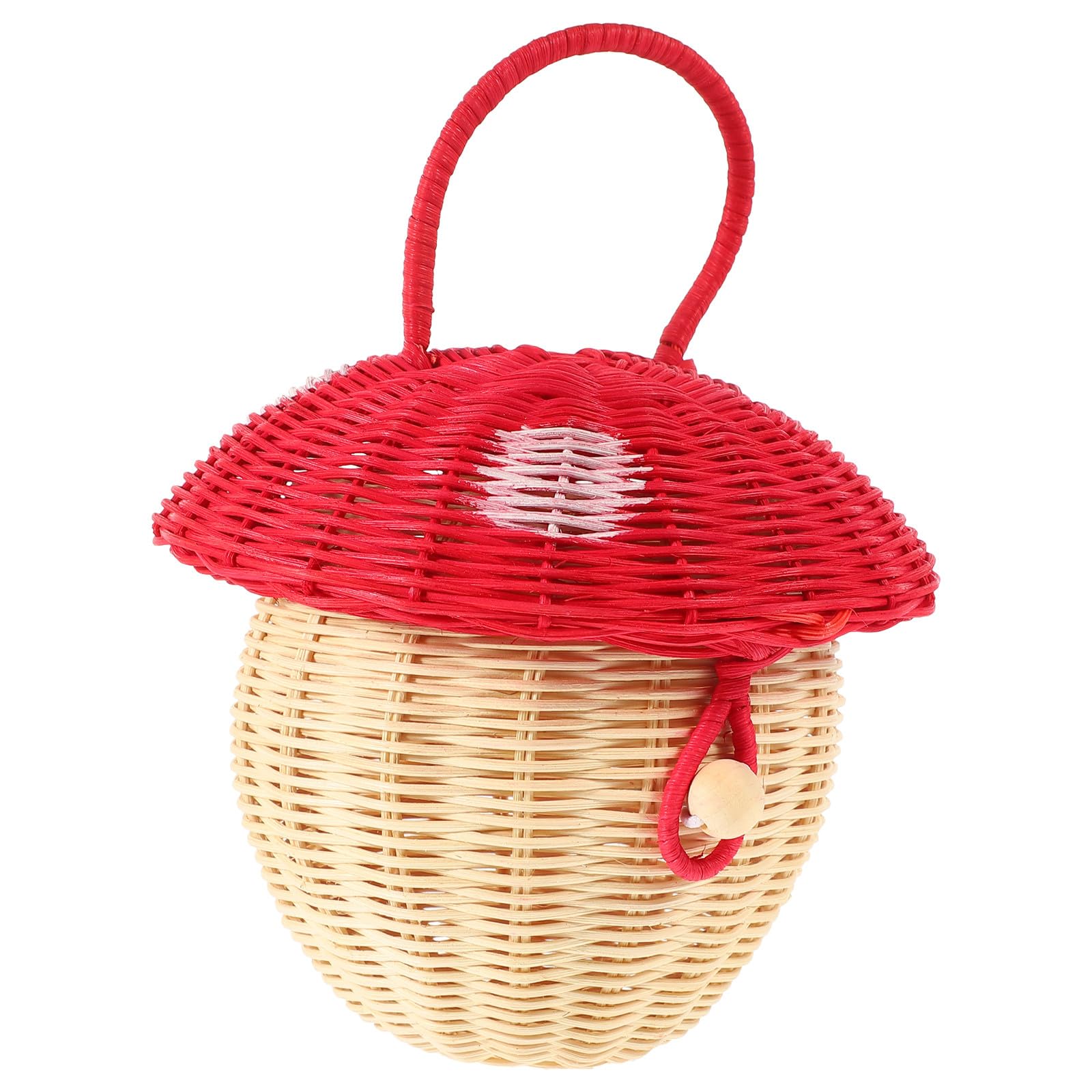 Panier de rangement champignon en rotin pour chambre d'enfant