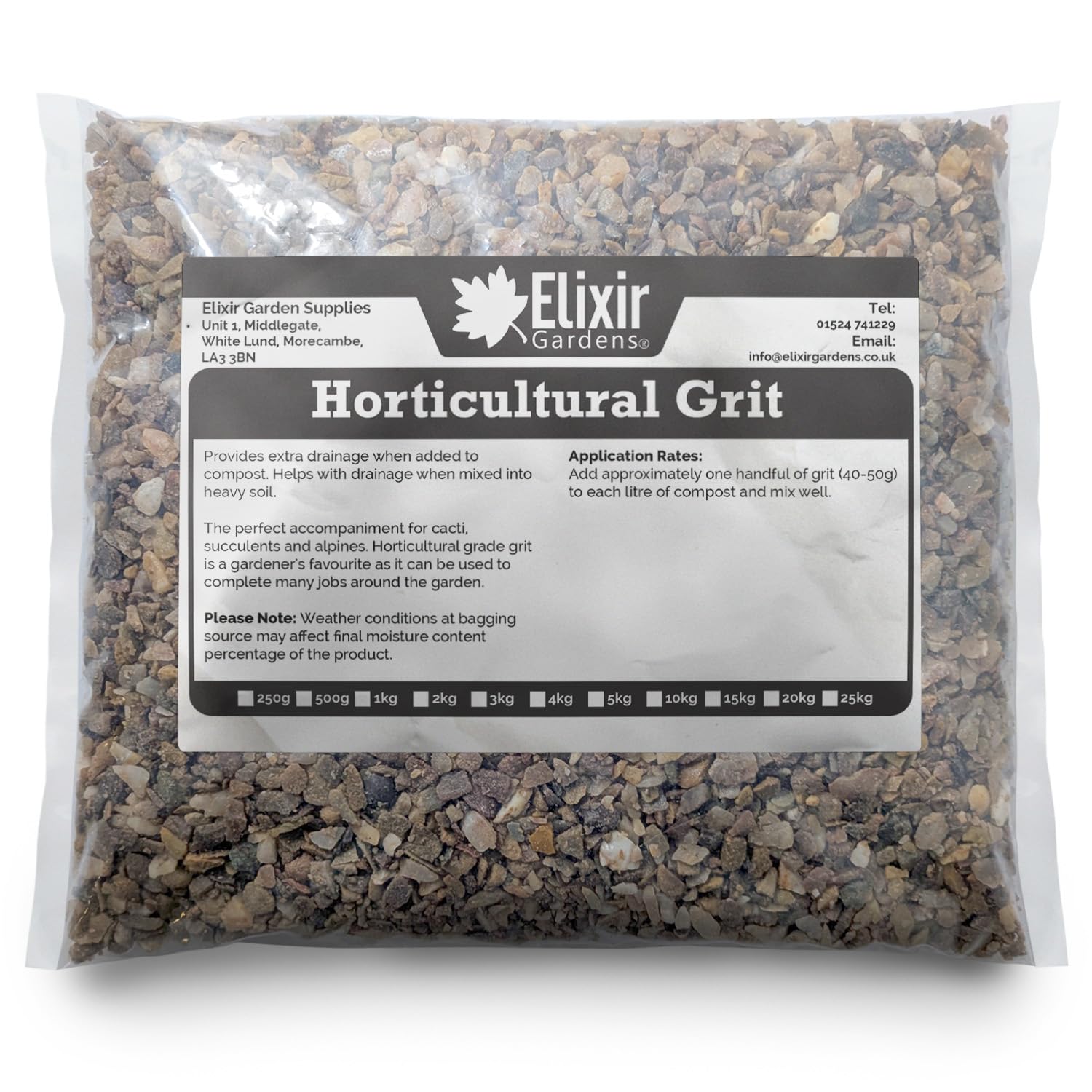 Elixir Gardens Horticultural Potting Grit Lime Free | For Mixing With Composts & Improving Soil Drainage | soil compost planting conditioner sowing clay fertiliser | 40kg