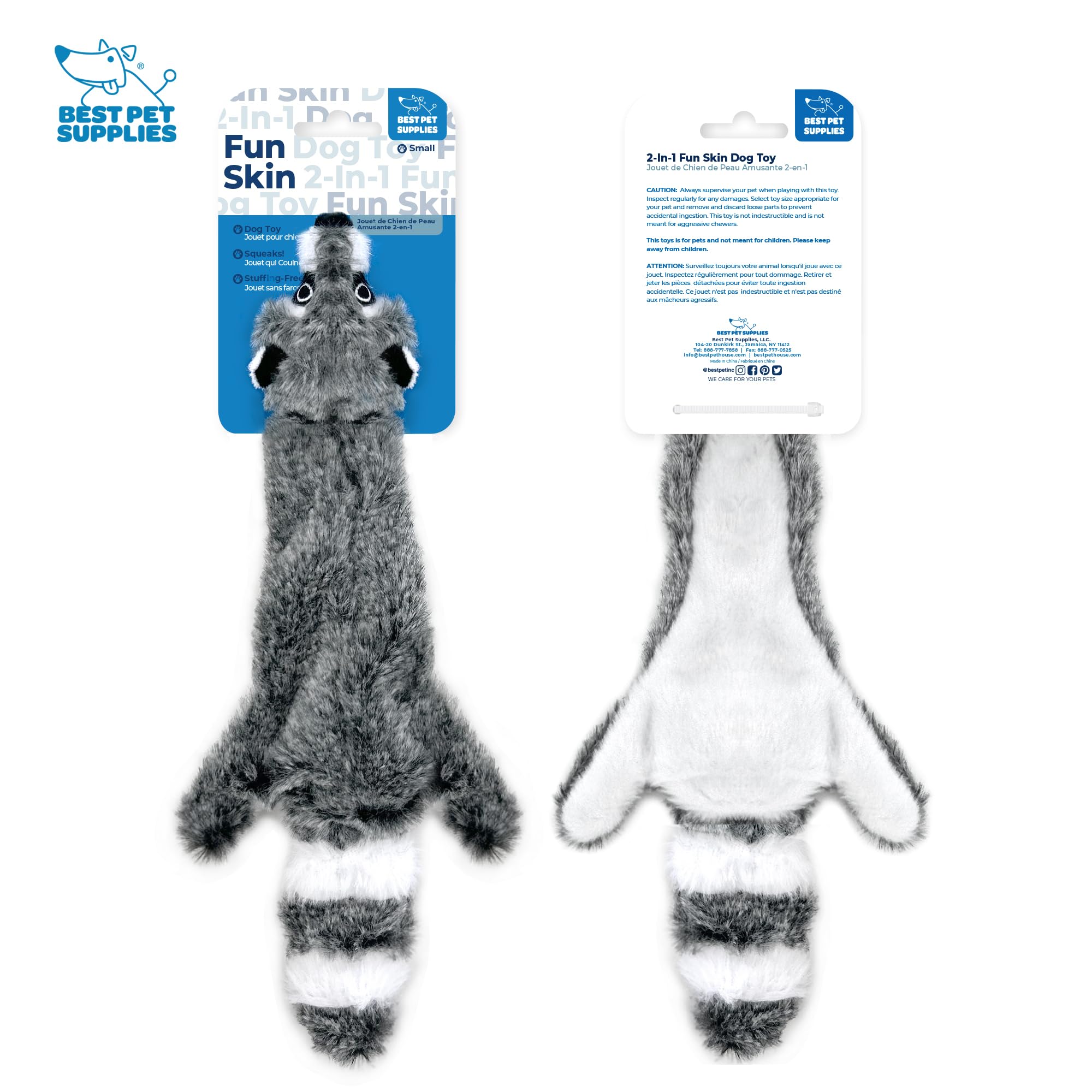 2-in-1 Stuffless Squeaky Dog Toys with Soft, Durable Fabric for Small Medium, and Large Pets by Best Pet Supplies - Image 3