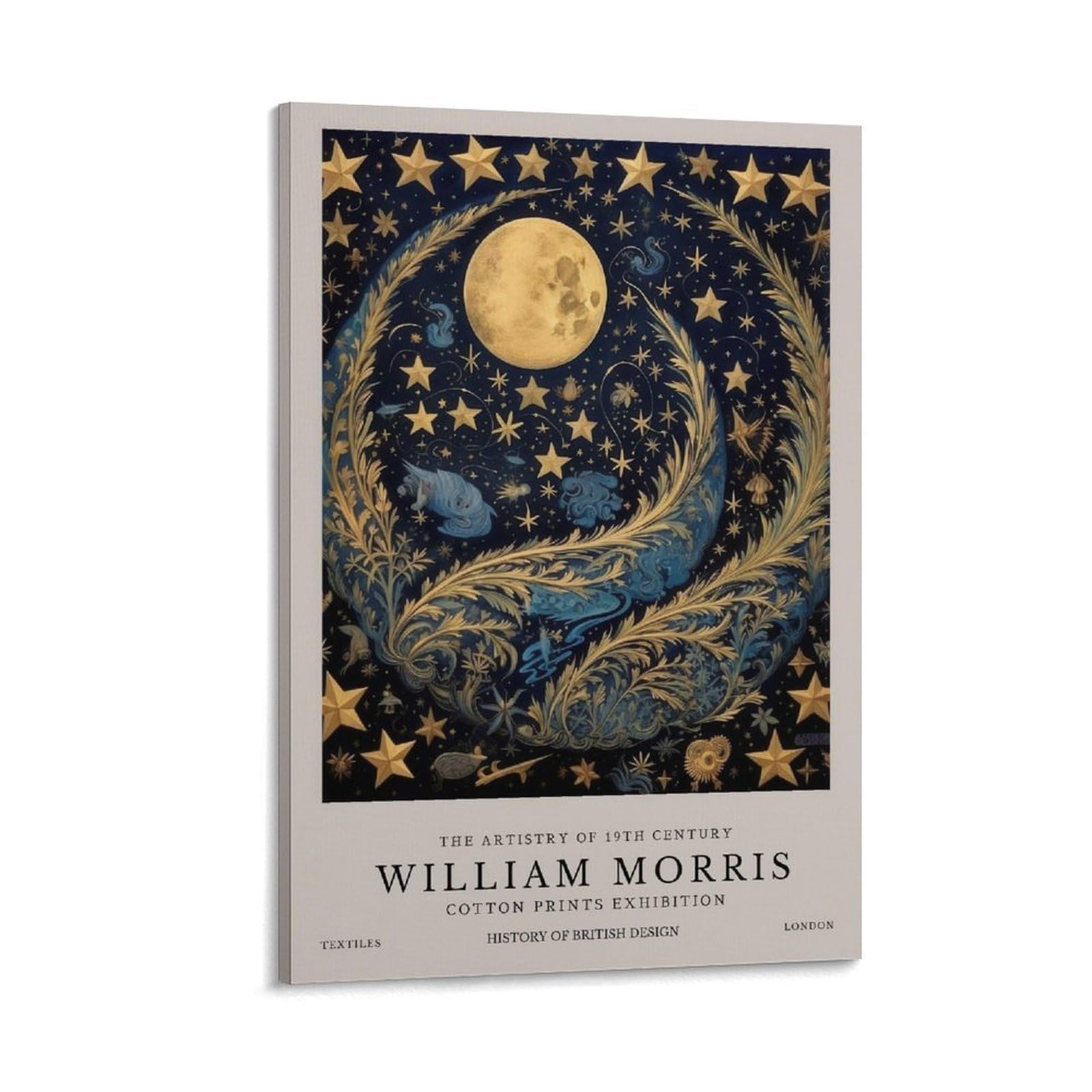 William Morris Star Moon Floral Plant Vintage Poster Wall Decor For Bedroom Canvas Painting Bathroom Art Wall Decor 20x30inch(50x75cm)