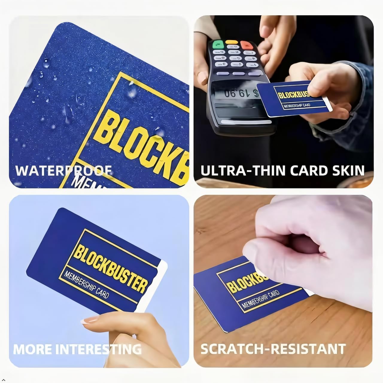 Credit Card Skin Stickers, Credit Card Skin，Retro Blue Yellow Design(2)