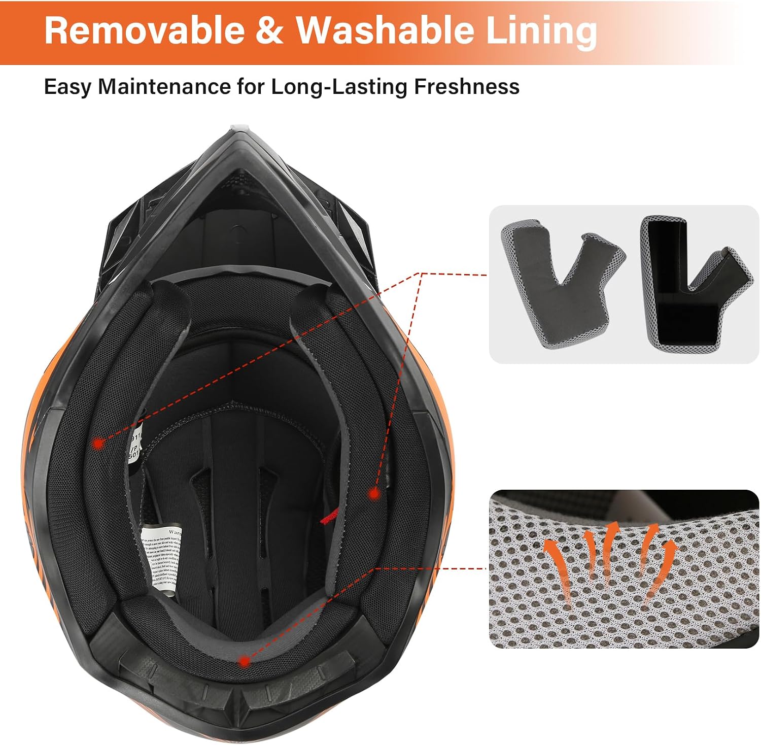 TCMT Motorcycle Dirt Bike Off-Road Motocross ATV Mountain Bike Full Face MX Helmet for Men Women DOT Approved