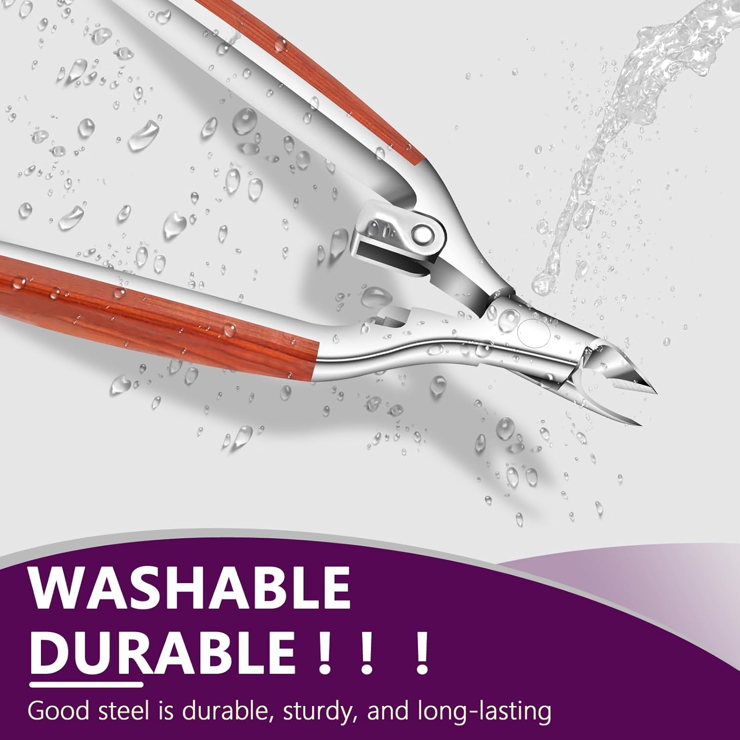 Cuticle Trimmer Extra Sharp, Upgraded 0.98 Inch Jaw Professional Cuticle Nippers Stainless Steel Cuticle Cutter Remover Nail Art Dead Skin Clipper Pedicure Manicure Nail Tool - Image 7