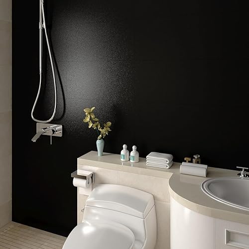 Miniatura 2 de Livelynine Azulejos grandes de color negro mate para salpicaduras de cocina, 24 x 12 pulgadas, 4 piezas de azulejos de pared de baño, calcomanías