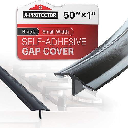 Cubierta de Silicona para Huecos de Estufa X-Protector – Protector de 50" x 1" Entre Estufa y Mostrador – Relleno Autoadhesivo Premium para Huecos