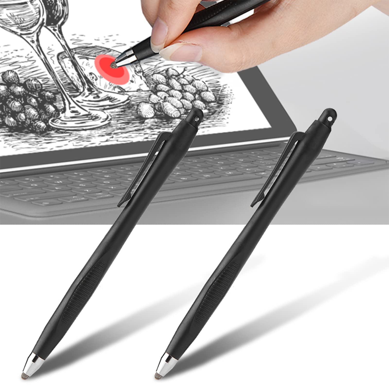 Stylet pour Écran Tactile Résistif 2 Pcs Stylet Résistif avec Cordon Rétractable pour Tablette de Téléphone PC, 12.6cm